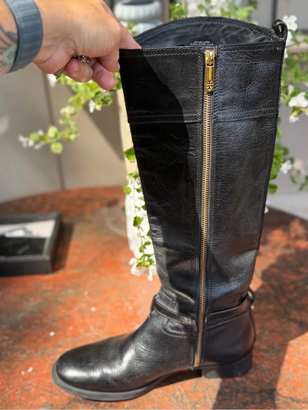 Tory Burch Black leather Nadine boots